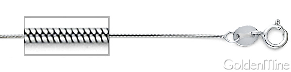 0.9mm Sterling Silver Solid Snake Chain Necklace 16-20in Slide 1