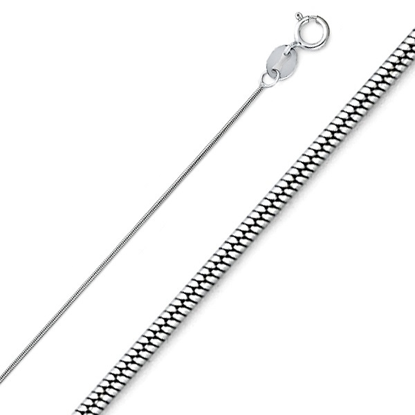 1mm Sterling Silver Solid Snake Chain Necklace 16-24in Slide 0