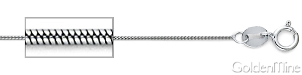 1mm Sterling Silver Solid Snake Chain Necklace 16-24in Slide 1