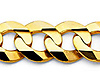 Men's 12.2mm 14K Yellow Gold Solid Concave Curb Cuban Link Chain Necklace 24-30in thumb 1