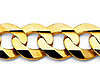 9.8mm 14K Yellow Gold Solid Men's Concave Curb Cuban Link Chain Necklace 24-26 thumb 1