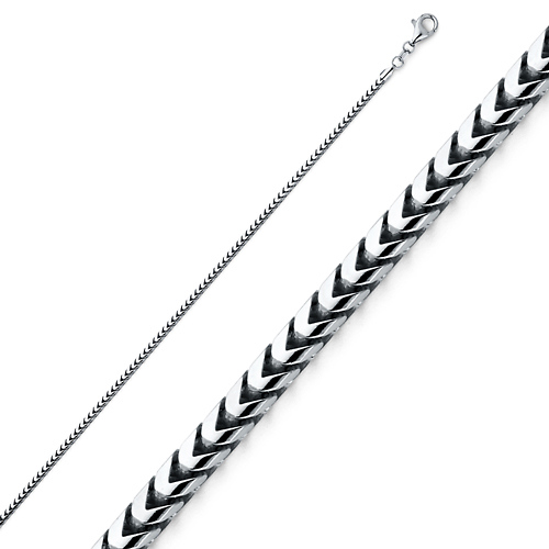 1mm 18K White Gold Solid Franco Chain Necklace 16-30in Slide 0