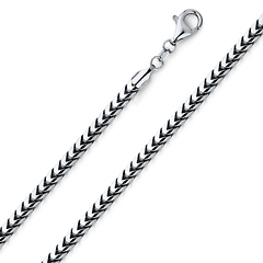 3.7mm 18K White Gold Solid Franco Chain Necklace 20-30in