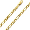 6mm 14K Yellow Gold Solid Men's Pave Figaro Link Chain Necklace 20-26in thumb 0