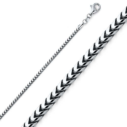 1.5mm 18K White Gold Solid Franco Chain Necklace 16-30in Slide 0