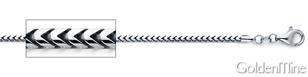 1.5mm 18K White Gold Solid Franco Chain Necklace 16-30in Slide 1