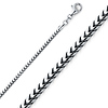 2mm 18K White Gold Solid Franco Chain Necklace 16-30in thumb 0