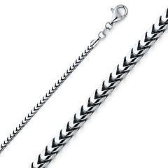 2mm 14K White Gold Solid Franco Chain Necklace 16-30in