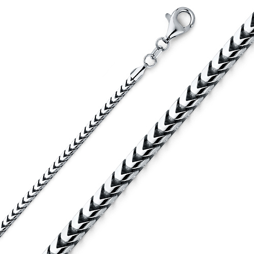 2.5mm 14K White Gold Solid Franco Chain Necklace 16-30in Slide 0