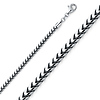 3mm 18K White Gold Solid Franco Chain Necklace 20-30in thumb 0