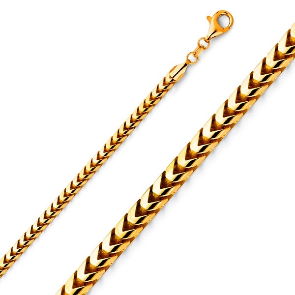 3mm 18K Yellow Gold Solid Franco Chain Necklace 18-30in Slide 0