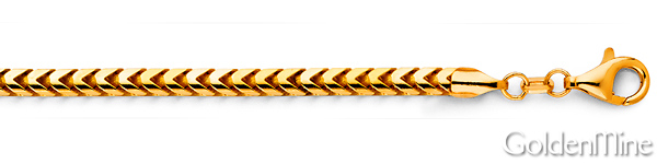 3.7mm 18K Yellow Gold Solid Franco Chain Necklace 18-30in Slide 1