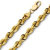 7mm 14K Yellow Gold Solid Men's Diamond-Cut Rope Chain Necklace thumb 0