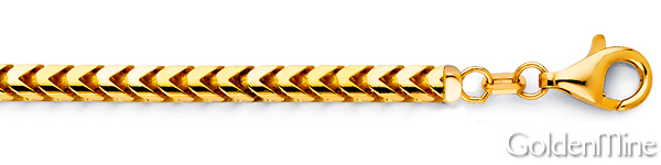 4.25mm 14K Yellow Gold Solid Men's Square Franco Chain Necklace 20-30in Slide 1