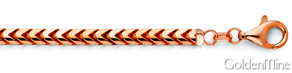 5mm 14K Rose Gold Solid Men's Franco Chain Necklace 20-30in Slide 1