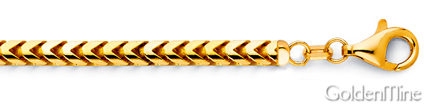 5mm 18K Yellow Gold Solid Men's Square Franco Chain Necklace 20-30in Slide 1