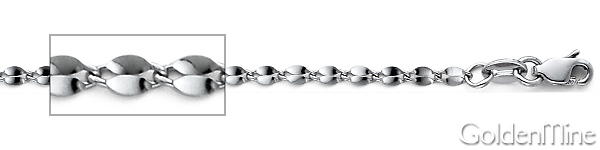 2.2mm 14K White Gold Solid Curved Mirror Chain Necklace 16-24inch Slide 1