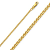 2mm Solid 14K Yellow Gold Flat Open Spiga Wheat Chain Necklace 16-24inch thumb 0