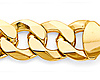 10mm 14K Yellow Gold Solid Flat Beveled Curb Cuban Link Chain Necklace 24-26in thumb 1