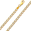 4.2mm 14K Two-Tone Gold Solid Concave Diamond-Cut Mariner Chain Necklace - Light 18-24in thumb 0