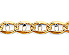 4.2mm 14K Two-Tone Gold Solid Concave Diamond-Cut Mariner Chain Necklace - Light 18-24in thumb 1