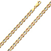 4.3mm 14K Tricolor Gold Solid Star Diamond-Cut Mariner Chain Necklace 18-24in thumb 0