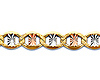 4.3mm 14K Tricolor Gold Solid Star Diamond-Cut Mariner Chain Necklace 18-24in thumb 1