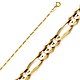 1.2mm 14K Yellow Gold Solid Figaro Link Chain Necklace 16-22in thumb 1