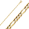 1.2mm 14K Yellow Gold Solid Figaro Link Chain Necklace 16-22in thumb 0