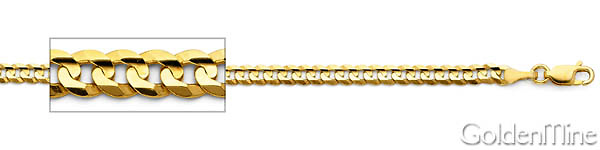 3mm 14K Yellow Gold Solid Concave Curb Cuban Link Chain Necklace 16-24in Slide 1