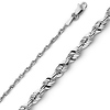 2mm 14K White Gold Solid Diamond-Cut Rope Chain Necklace 16-24in thumb 1