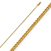 0.8mm Solid 14K Yellow Gold Square Braided Spiga Wheat Chain Necklace 16-22in thumb 0