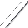 1mm Solid 14K White Gold Solid Square Braided Spiga Wheat Chain Necklace 16-24in thumb 0