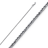 0.8mm Solid 14K White Gold Square Braided Spiga Wheat Chain Necklace 16-22in thumb 0