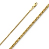 1.1mm 14K Yellow Gold Solid Round Braided Spiga Wheat Chain Necklace 16-24in thumb 0