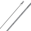 1.1mm Solid 14K White Gold Round Braided Spiga Wheat Chain Necklace 16-24in thumb 0