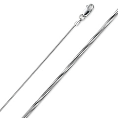0.8mm 14K White Gold Solid Snake Chain Necklace 16-20in
