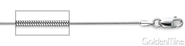 0.8mm 14K White Gold Solid Snake Chain Necklace 16-20in Slide 1