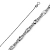 1.2mm Solid 14K White Gold Singapore Chain Necklace 16-22in thumb 0
