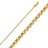 1.6mm 14K Yellow Gold Solid Diamond-Cut Angled Rolo Cable Chain Necklace 16-24in thumb 0