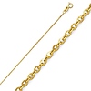 1.2mm 14K Yellow Gold Solid Diamond-Cut Beveled Cable Chain Necklace 16-22in thumb 0