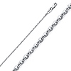 1.6mm 14K White Gold Diamond-Cut Solid Beveled Cable Chain Necklace 16-22in thumb 0