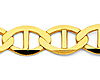 7.5mm 14K Yellow Gold Men's Solid Flat Mariner Chain Necklace 20-26in thumb 1