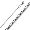 0.8mm 14K White Gold Solid Box Link Chain Necklace 16-24in thumb 0