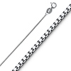 0.6mm Solid 14K White Gold Solid Box Link Chain Necklace 16-24in thumb 0