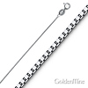 0.5mm 14K White Gold Solid Box Link Chain Necklace 16-22in thumb 0