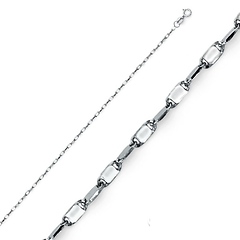 1.2mm Solid 14K White Gold Twisted Snail Chain Necklace 16-22in