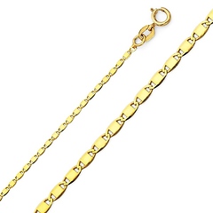 1.3mm Solid 14K Yellow Gold Valentino Chain Necklace 16-22in