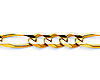 4mm 14K Yellow Gold Solid Figaro Link Chain Necklace 18-24in thumb 1