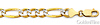 8.5mm 14K Two-Tone Gold Solid Men's Pave Figaro Link Chain Necklace 22-26in thumb 1